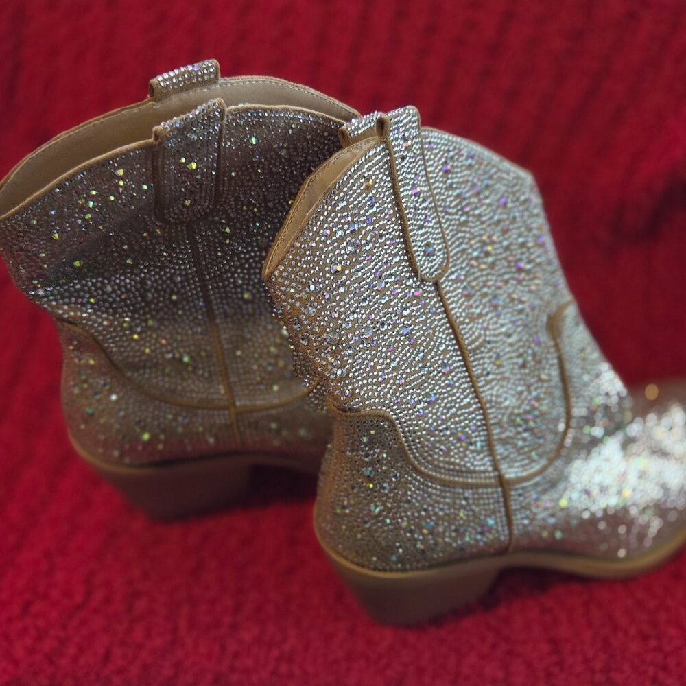Sparkling Tan Ankle Boots - Picture 5 of 7